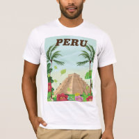 Peru South America vintage cartoon travel poster
