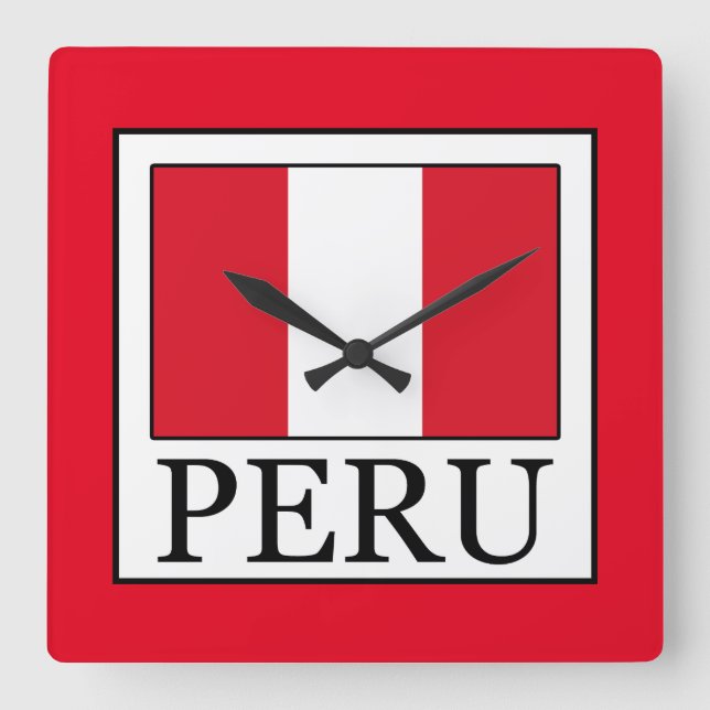 Peru Square Wall Clock (Front)