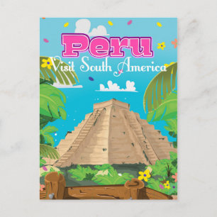 Peru Travel poster art. Postcard