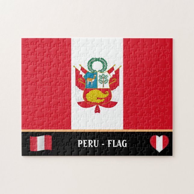 Peruvia Flag & Peruan country / Peru Jigsaw Puzzle (Horizontal)