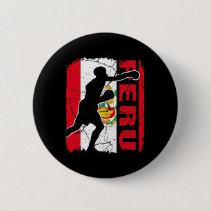 Peruvian Boxing Team Peru Flag Boxing Gloves  2 Inch Round Button