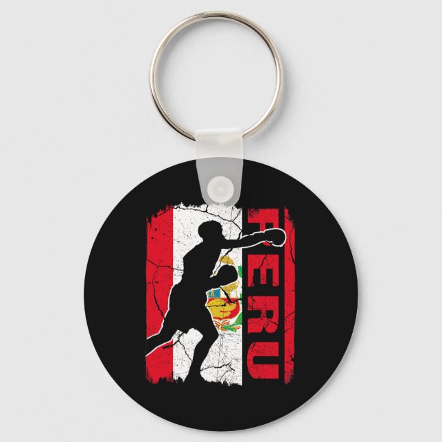 Peruvian Boxing Team Peru Flag Boxing Gloves  Keychain (Front)