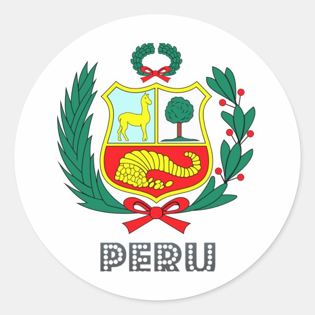 Peruvian Emblem Classic Round Sticker (Front)
