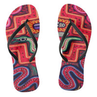 Peruvian Fabric Print Summer Sandal Flip Flops 