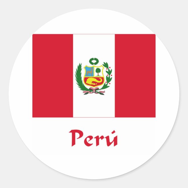 Peruvian Flag Classic Round Sticker (Front)