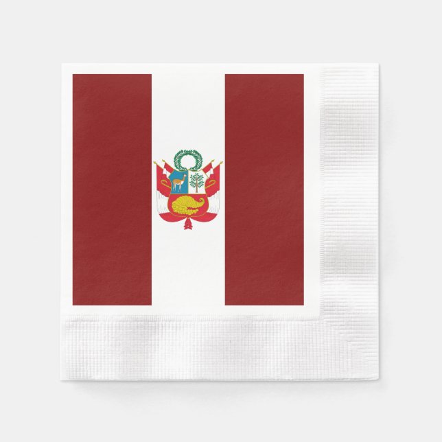 Peruvian flag-coat of arms       napkin (Front)