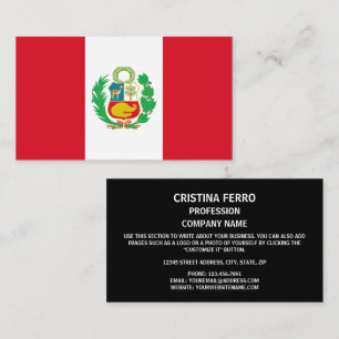 Peruvian Flag, Flag of Peru Business Card