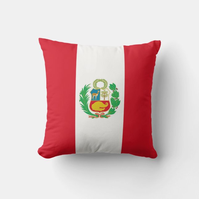 Peruvian Flag on American MoJo Pillow (Front)