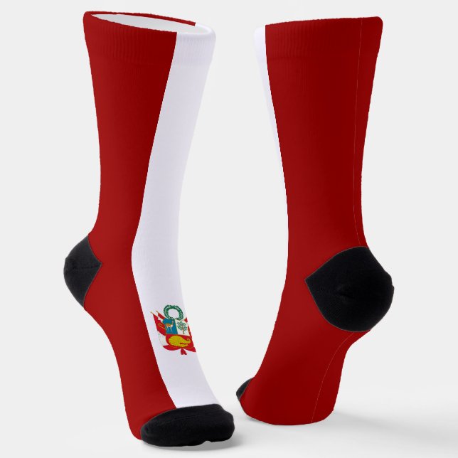 Peruvian flag socks (Angled)