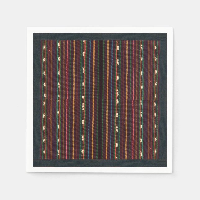 Peruvian Inca Weaving Design Stripes Napkin (Front)