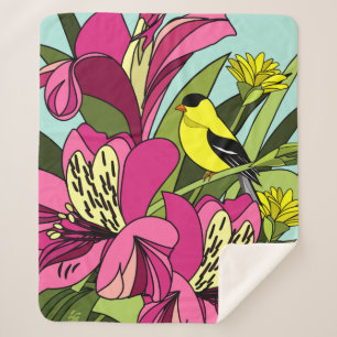 Peruvian Lilies Sherpa Blanket