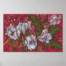 Peruvian Lilies Spring Flowers Floral Art Sketch  