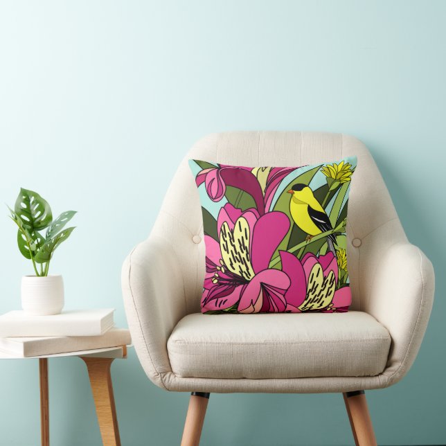 Peruvian Lilies Throw Pillow (Chair)
