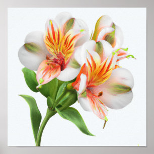 Peruvian Lily Flowers Art Print Poster