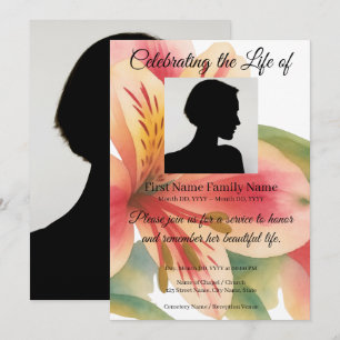 Peruvian lily memorial invitation