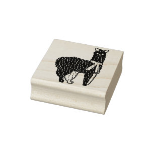 peruvian llama art stamp