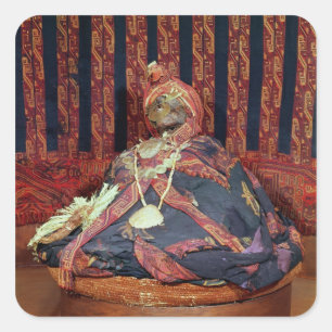 Peruvian mummy from the Paracas cemetery Square Sticker