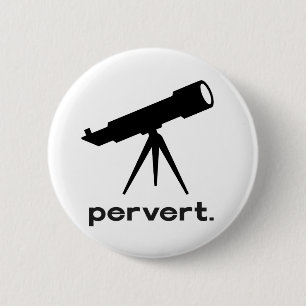 Pervert with Telescope Funny Parody Humour 2 Inch Round Button