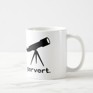 Pervert with Telescope Funny Parody Humour Coffee Mug