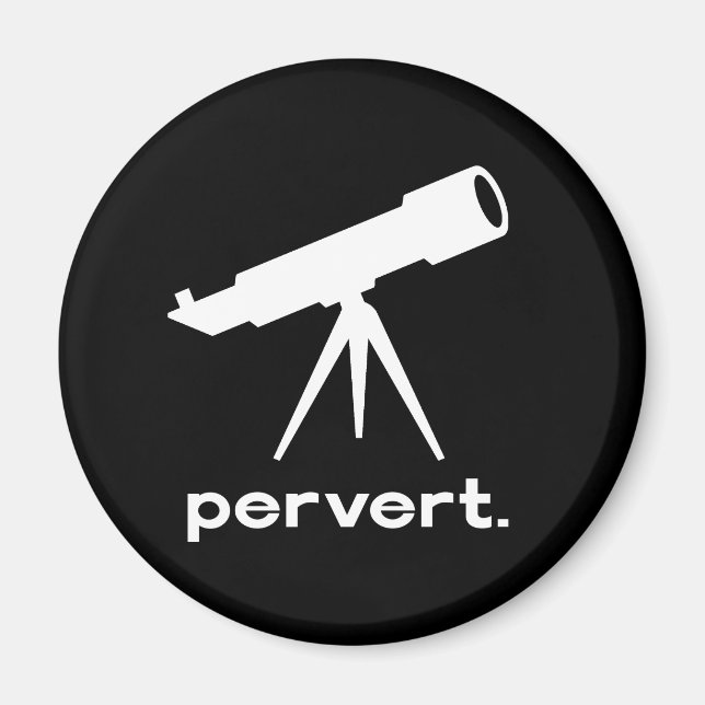 Pervert with Telescope Funny Parody Humour Magnet (Front)