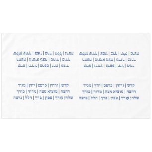 Pesach - Passover  Hebrew Seder Stages in Blue Tablecloth