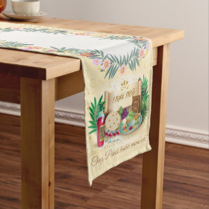 Pesach Seder Kosher Passover foods Vintage Medium Table Runner