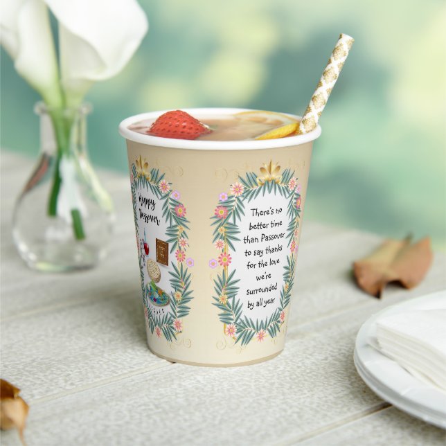 Pesach Seder Kosher six different Passover foods Paper Cups (Insitu)