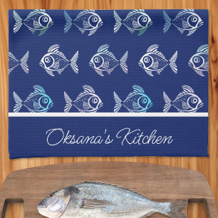 Pescatarian Pattern Kitchen Towel