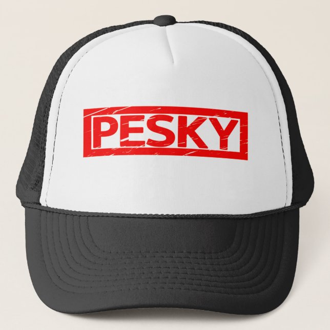 Pesky Stamp Trucker Hat (Front)
