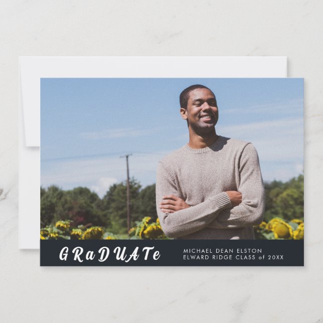 Pesonalized 2-Photo Graduation Card (Front)