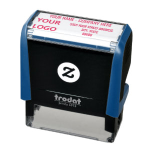 Pesonalized Custom Logo Name Return Address Modern Self-inking Stamp