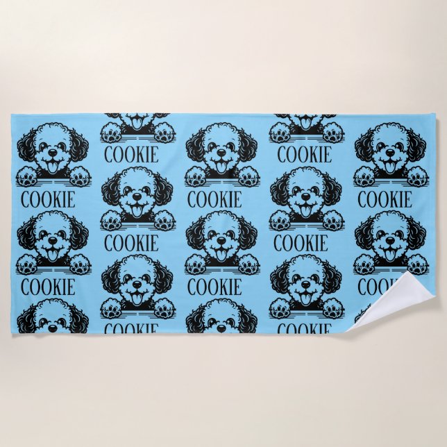 Pesonalized Dog Beach Towel (Front)