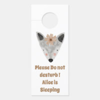 Pesonalized funny and cute baby fox with a flower