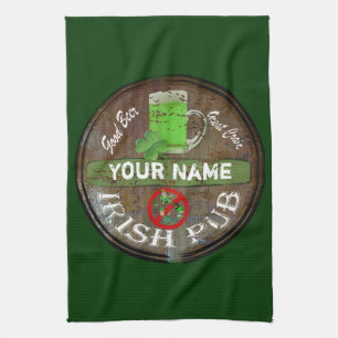 Pesonalized Irish pub sign Kitchen Towel