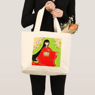 Pesonalized Japanese Maiko Carpe Diem Large Tote Bag