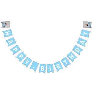 Pesonalized Photo 30th Birthday Bunting Banner