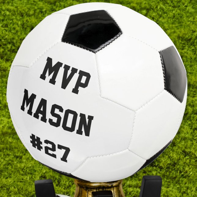 Pesonalized Soccer Ball Player Number Name MVP (Does not come with stand.  Stand is for display only.)