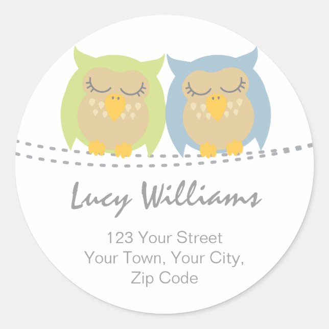 Pesrsonalised Owl Address Stickers (Front)