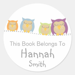 Pesrsonalised Owl Book Stickers