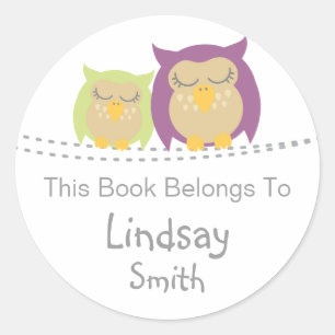 Pesrsonalised Owl Book Stickers