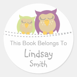 Pesrsonalised Owl Book Stickers