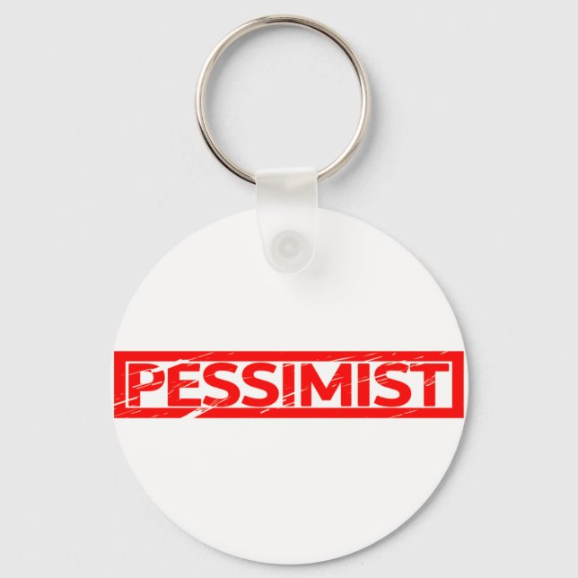 Pessimist Stamp Keychain (Front)