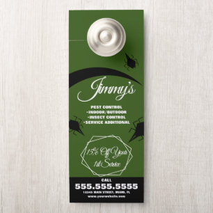 Pest Control Bug Business Green Door Hanger