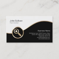 Pest Control Business Card Magnifying Glass Bug