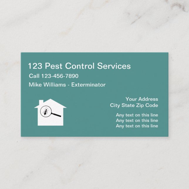 Pest Control Exterminating Service Business Card (Front)