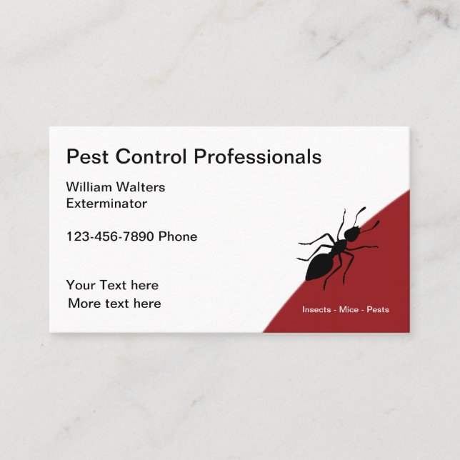 Pest Control Exterminating Services Business Card (Front)