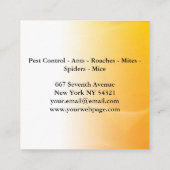 Pest Control Exterminator Bugs Insects Square Business Card (Back)