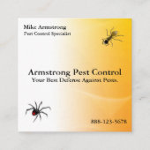 Pest Control Exterminator Bugs Insects Square Business Card (Front)