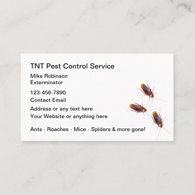 Pest Control Exterminator Business Cards (Front)