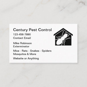 Pest Control Exterminator Modern Business Cards